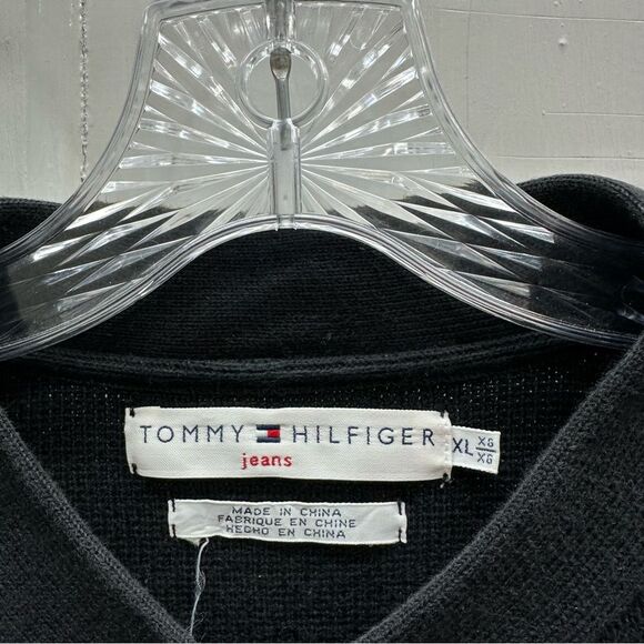 Tommy Hilfiger black snap up cardigan women's xl heavy weight - Picture 4 of 4